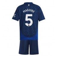 Manchester United Harry Maguire #5 Fußballbekleidung Auswärtstrikot Kinder 2024-25 Kurzarm (+ kurze hosen)